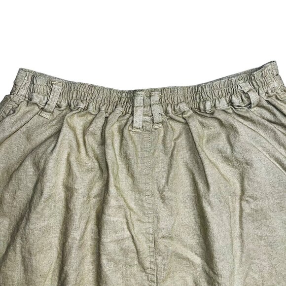 Vintage Gloria Vanderbilt Button-Front Maxi Skirt Size 14 Beige Linen Blend - Picture 9 of 10